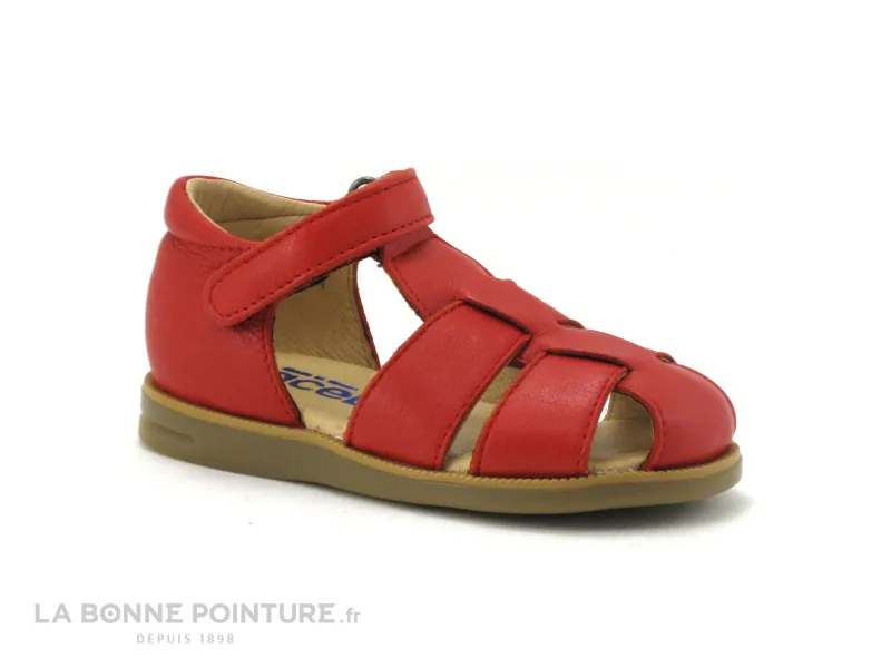 Achat chaussures Acebos Bébé Sandale, vente Acebos 1235AT - Sandale BEBE bout ferme - cuir rouge