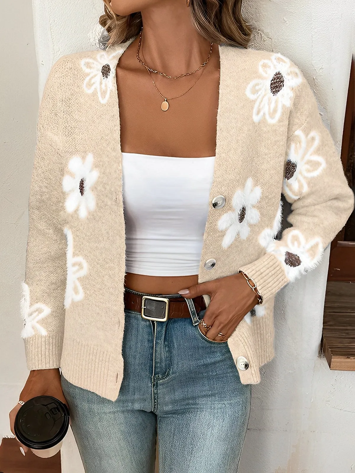 Angelica - Cardigan légant à Motifs Floraux