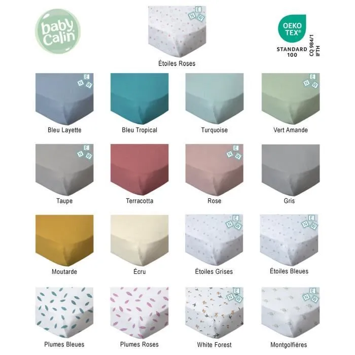 Babycalin - 2 draps-housses 60x120 cm White Forest pour bébé