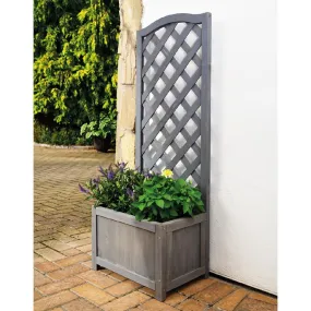 Bac a fleurs avec treillis gris