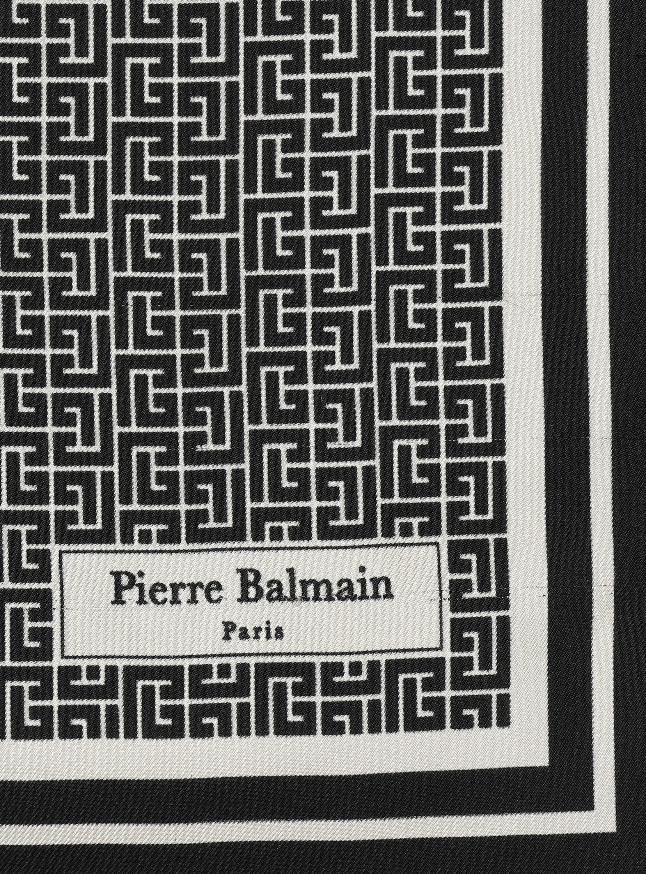 BALMAIN  Carré de soie imprimé monogramme - Noir
