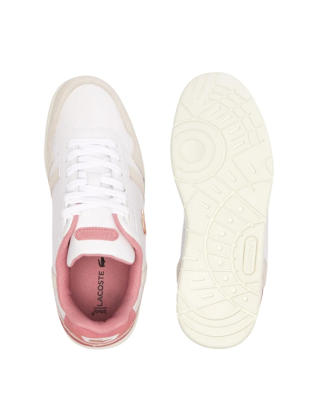 Baskets Femme Lacoste Ref 63172 1Y9 Blanc Rose