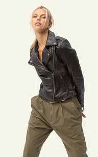 Blouson City Girl Noir Serge Pariente - La Canadienne - Blousons Cuir Noir