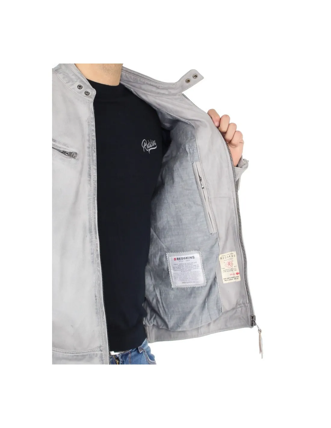 Blouson Redskins Lynch Casting en cuir ref_trk37824 Cement