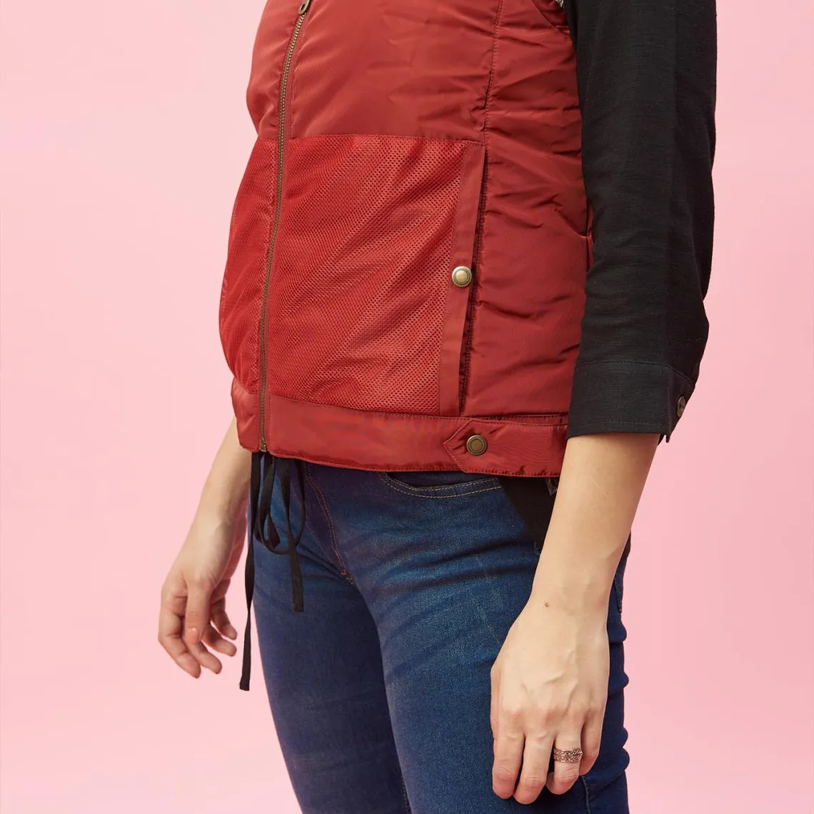 Blouson sans manche matelassé zippé femme rouge | 3 Suisses