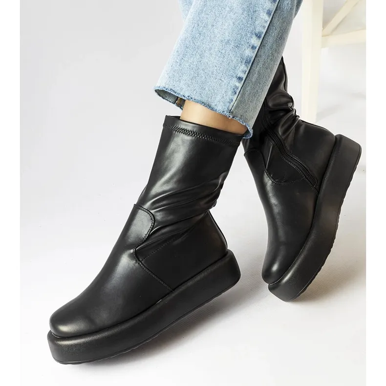 Bottines plateforme Valpantena noires le noir