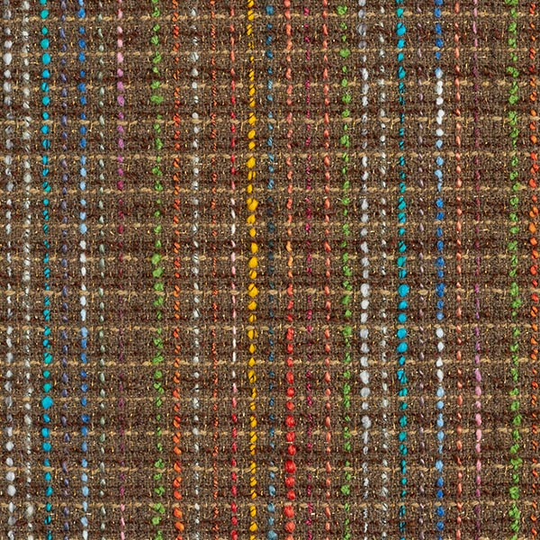 Bouclé en laine vierge mélangée Rayures colorées & lurex – marron moyen