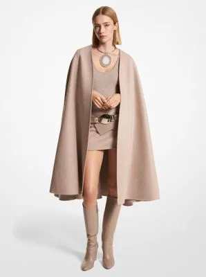 Cape double-face en laine melton