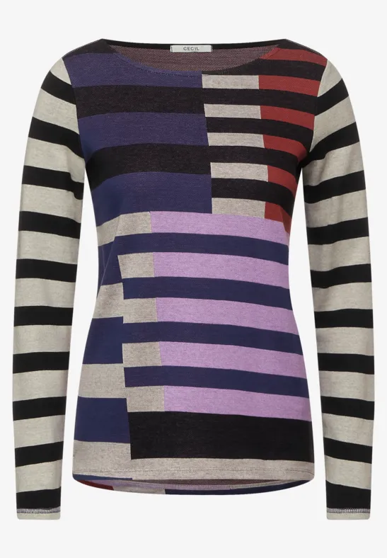 CECIL T-shirt en mélange de rayures 