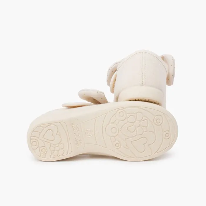 Chaussures Babies en Toile Nœud à Pois
