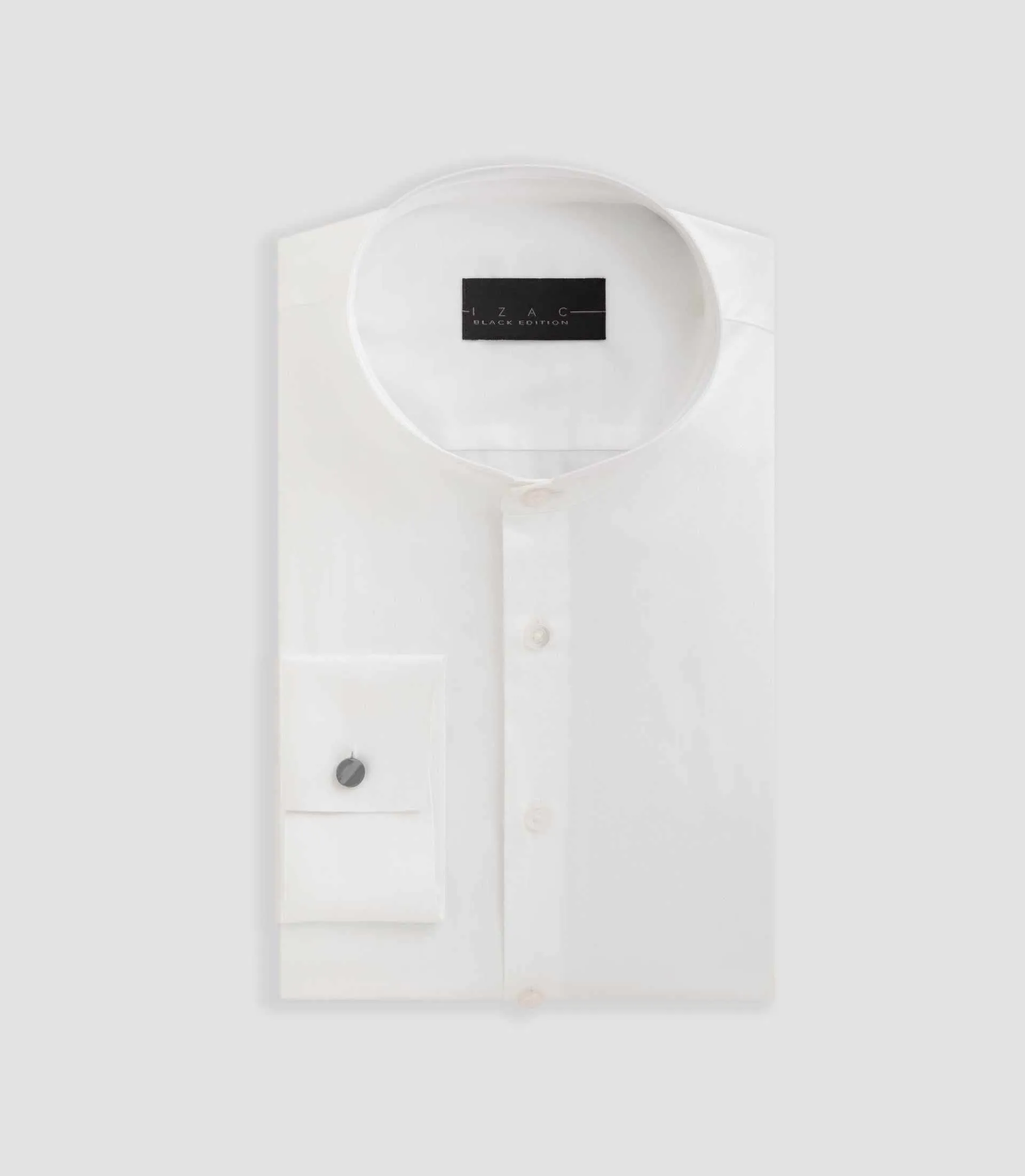 Chemise satin col officier blanche 