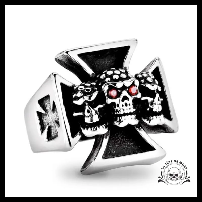 Chevalière Croix de Malte (Acier)