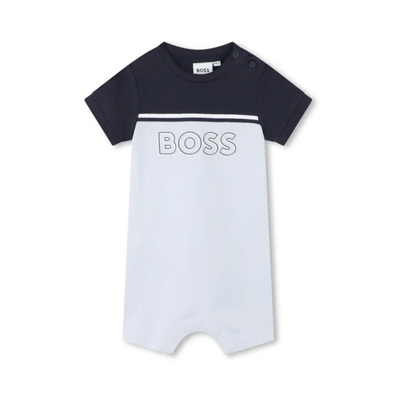 COMBISHORT BLEUE AVEC LOGO IMPRIMÉ BOSS POUR BÉBÉ