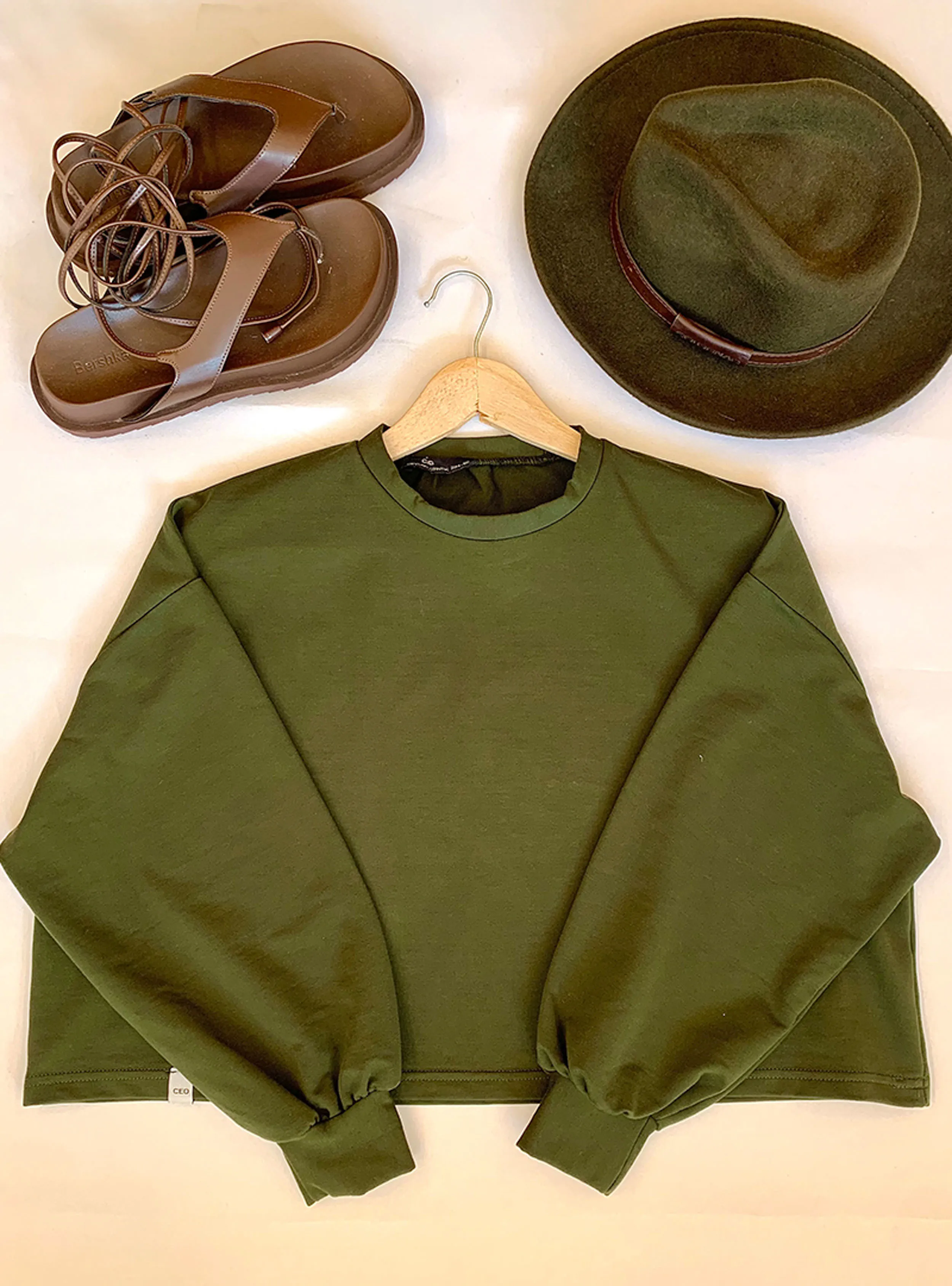 Crew neck - Khaki - Sweat-shirt