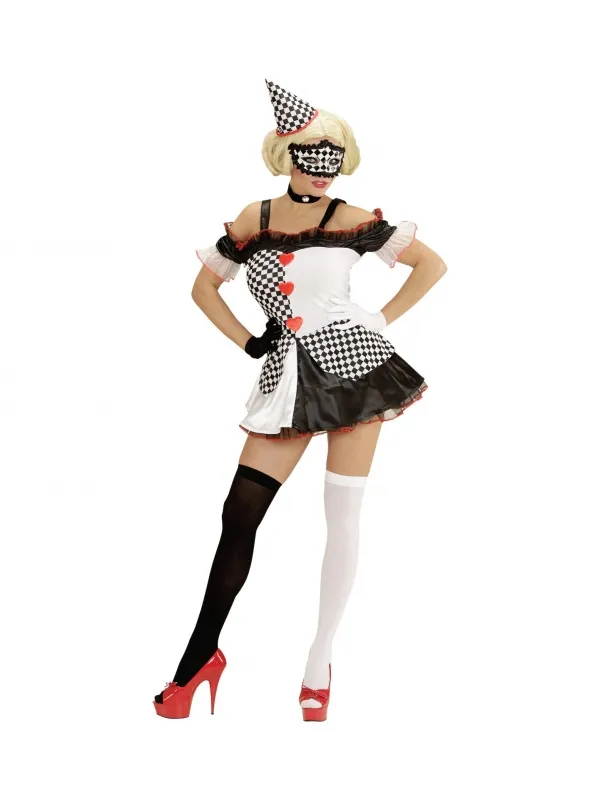 Déguisement Fille Pierrot (robe, chapeau)