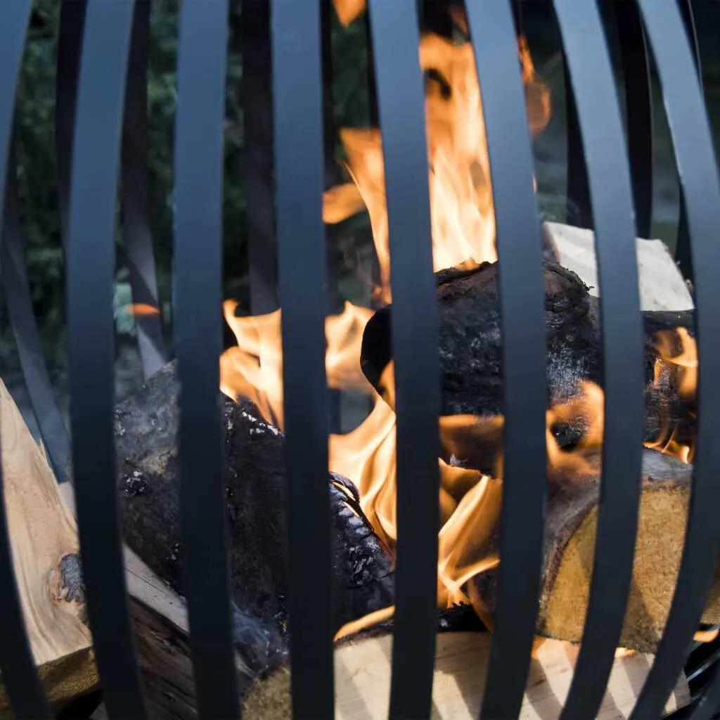 Esschert Design Balle à feu Bandes Noir Acier au carbone FF400 | vidaxl-fr