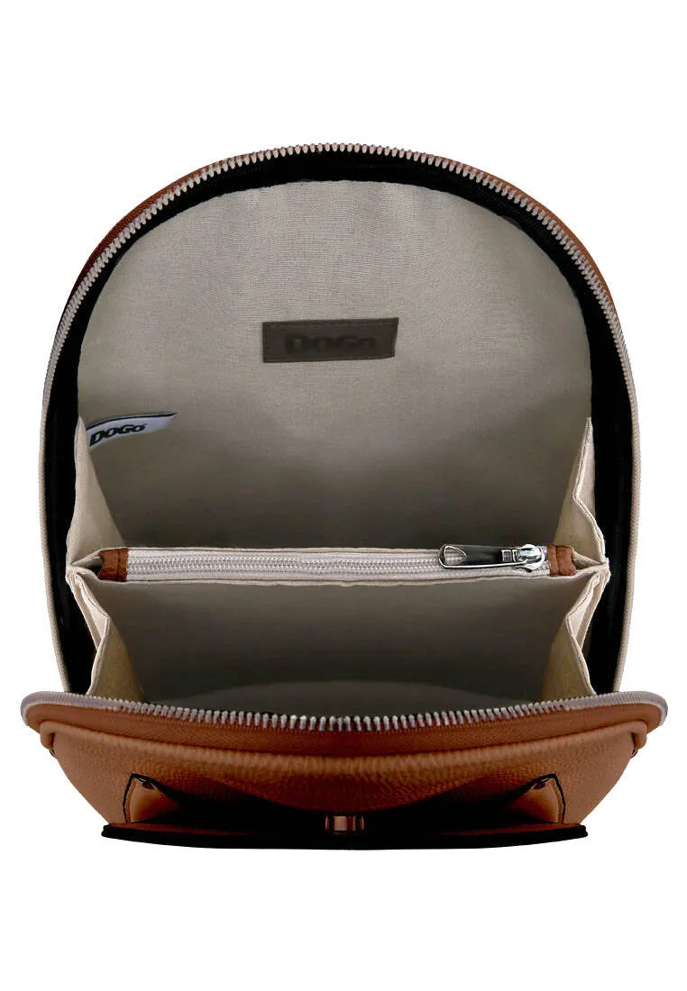 Femme Cuir Vegan Brun Sac à dos - The Wise Owl Motif