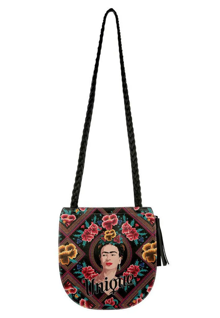 Femme Cuir Vegan Multicolore Sac d'épaule - Beauty In The Broken Frida Kahlo Motif