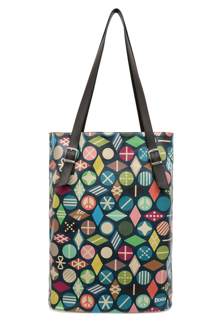 Femme Cuir Vegan Multicolore Sac d'épaule - Peace Motif
