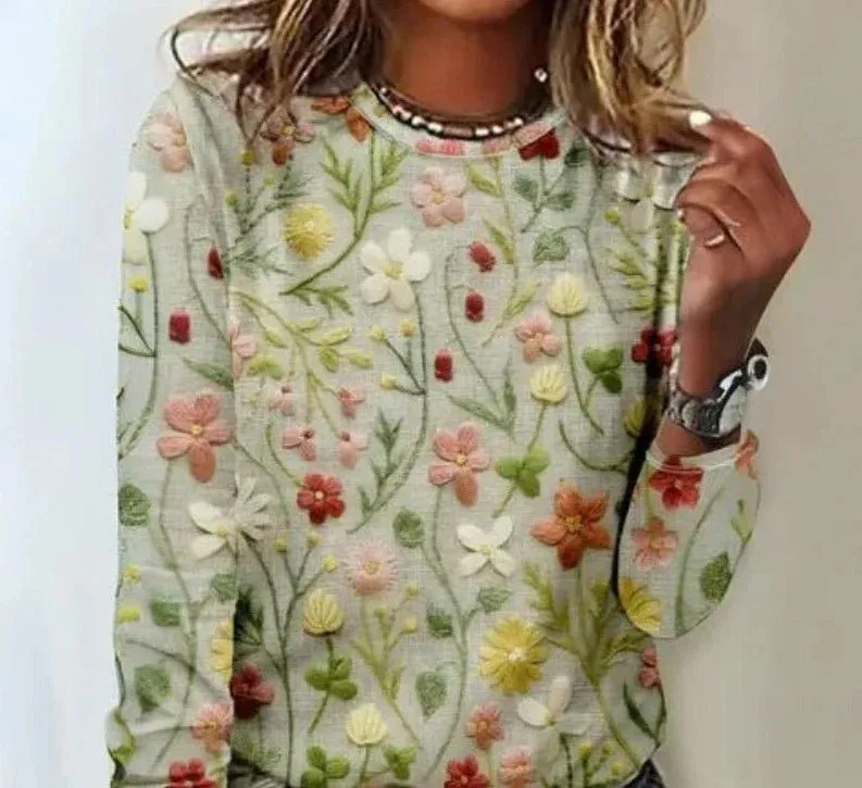 Floraline | Pull Printanier Douillet et légant pour Femme
