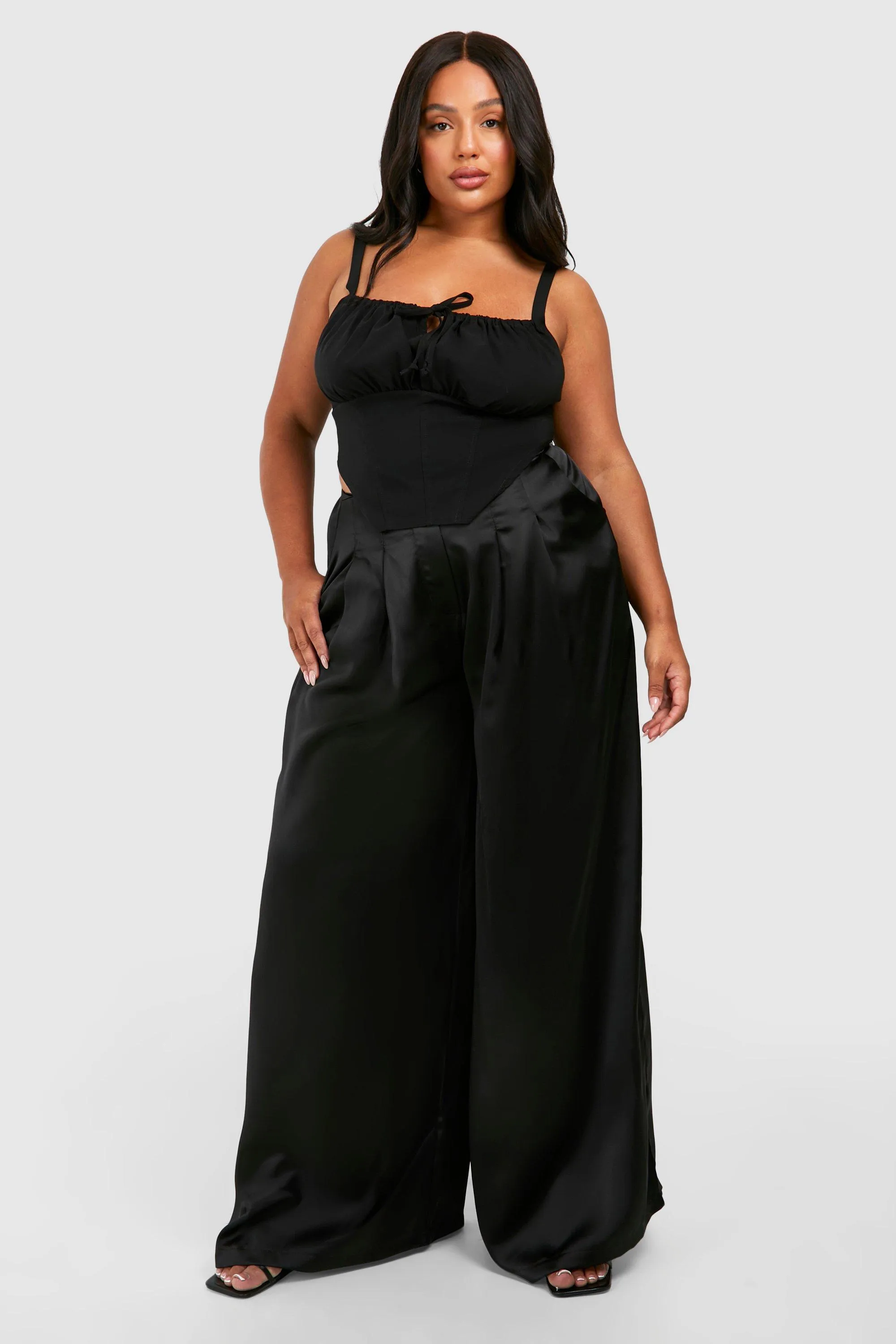 Grande taille - Pantalon large satiné