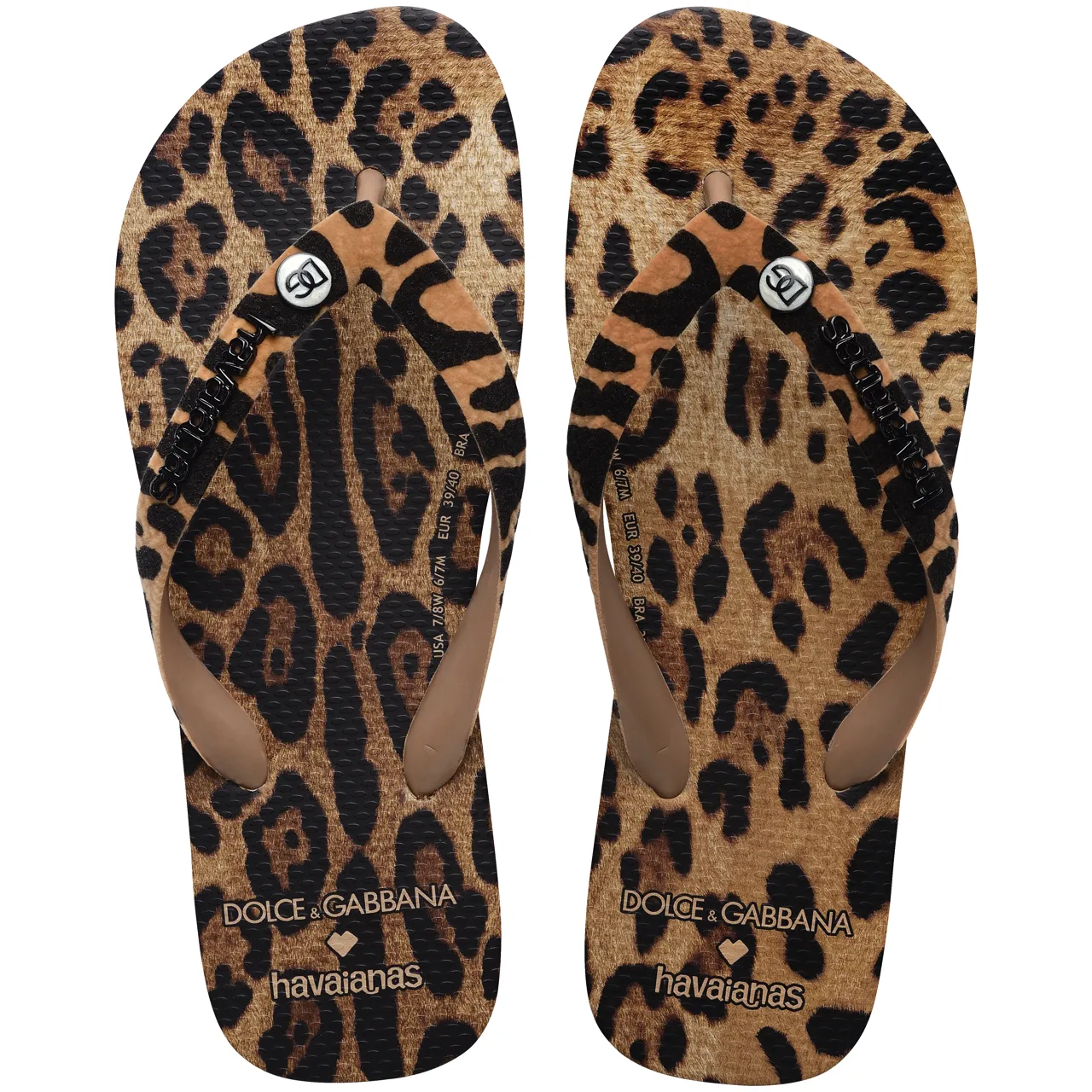 HAVAIANAS  x DolceGabbana Tong imprimé zèbre - Rose