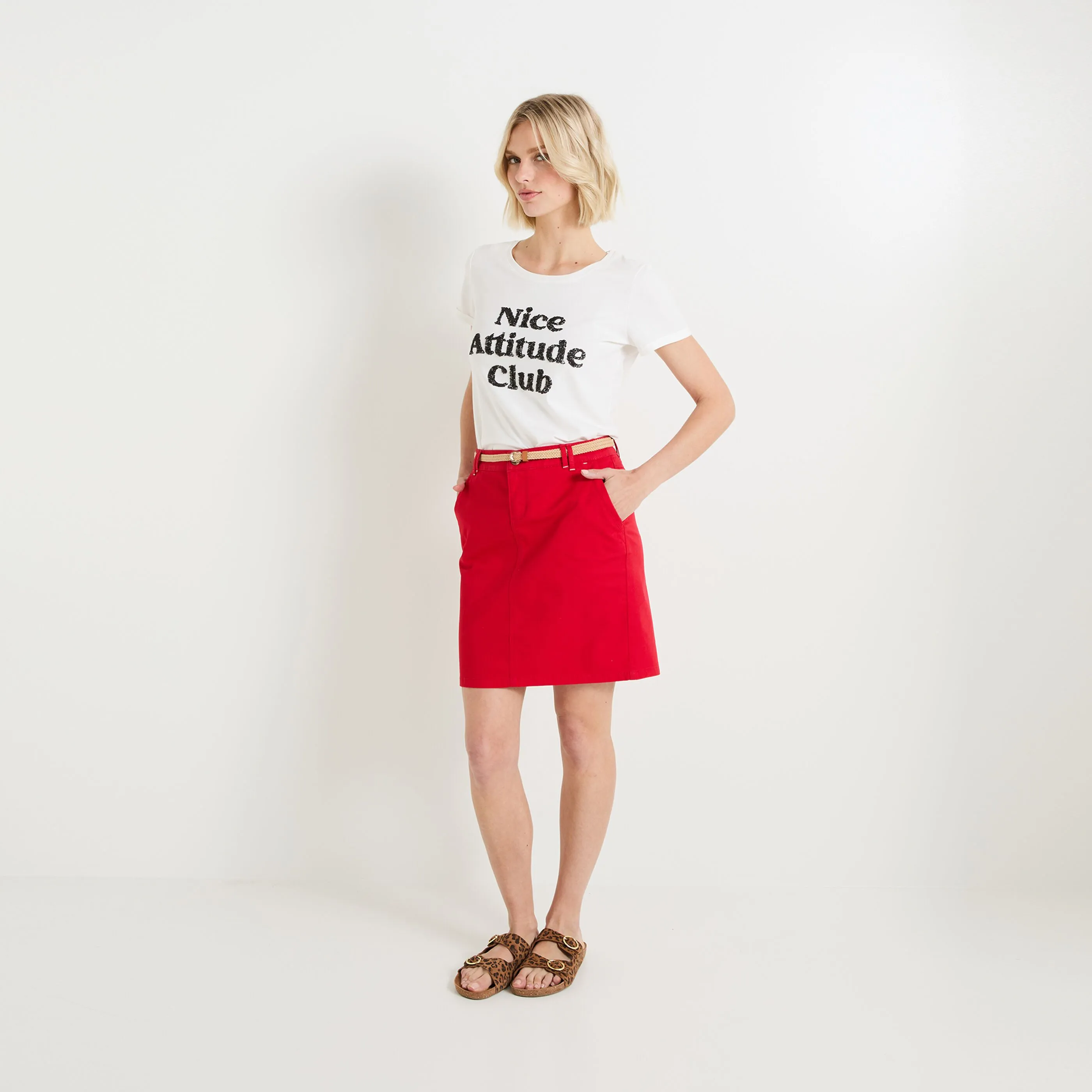 Jupe popeline femme