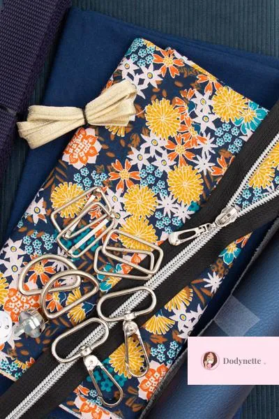 Kit couture: sac Ebben (taille 1 - 2 ou 3) - coloris Ayame marine et velours côtelé