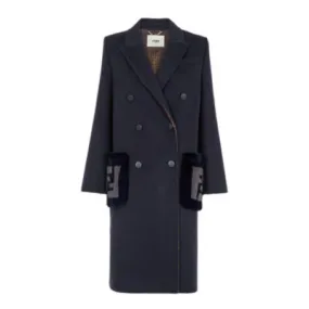 Manteau - Manteau en laine bleue | Fendi