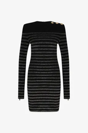 Mini robe à manches longues et rayures lurex