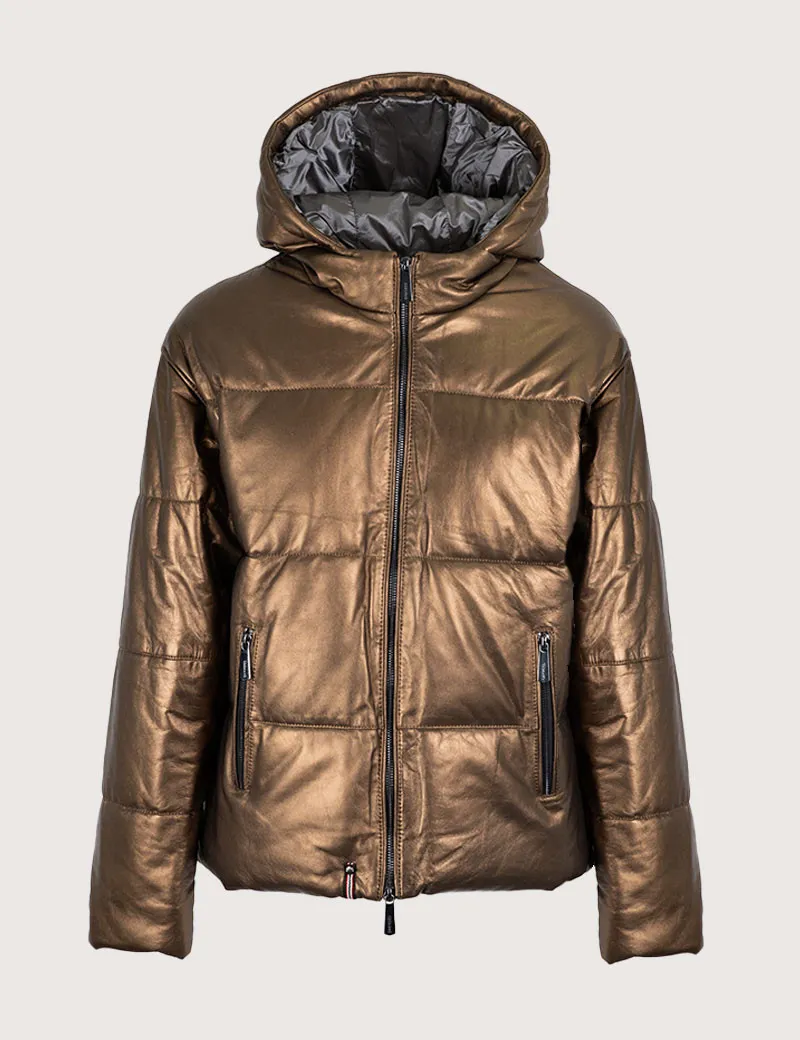 Oakwood - Blouson Femme Cuir Wanda Metal Doré