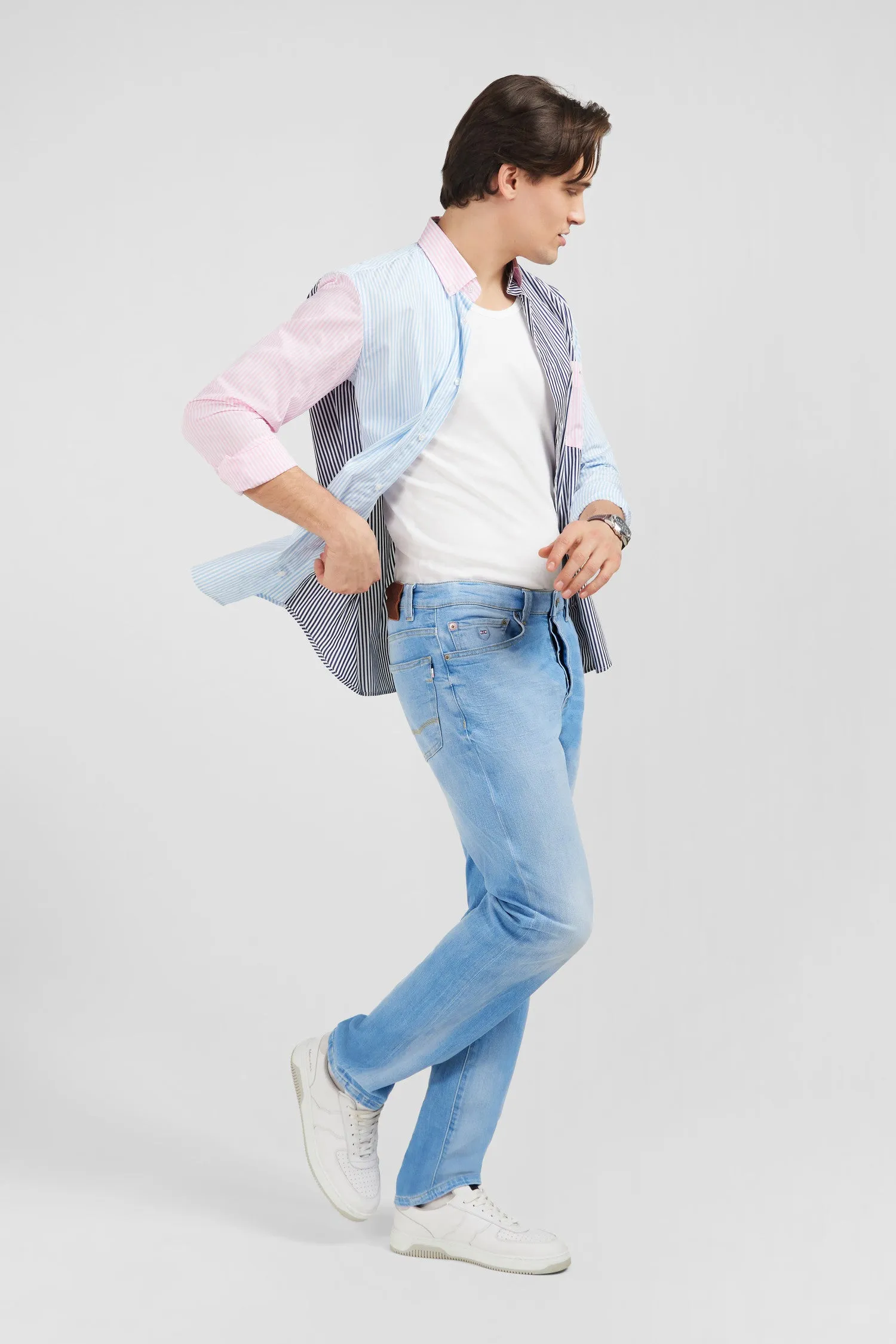 Pantalon bleu droit 5 poches