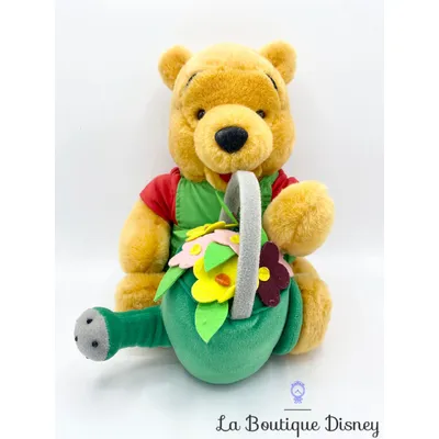 Peluche Winnie l'ourson Arrosoir Disneyland Disney vintage fleurs jardin 28 cm
