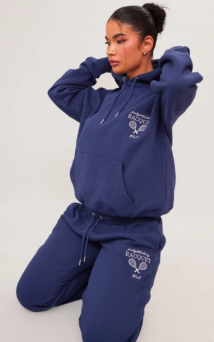 Petite Jogging droit bleu marine imprimé