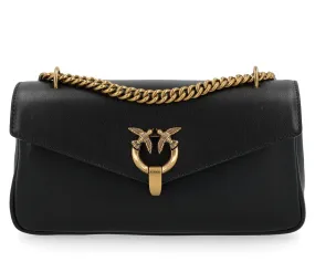Pinko Sac Cupidon Baguette en cuir noir