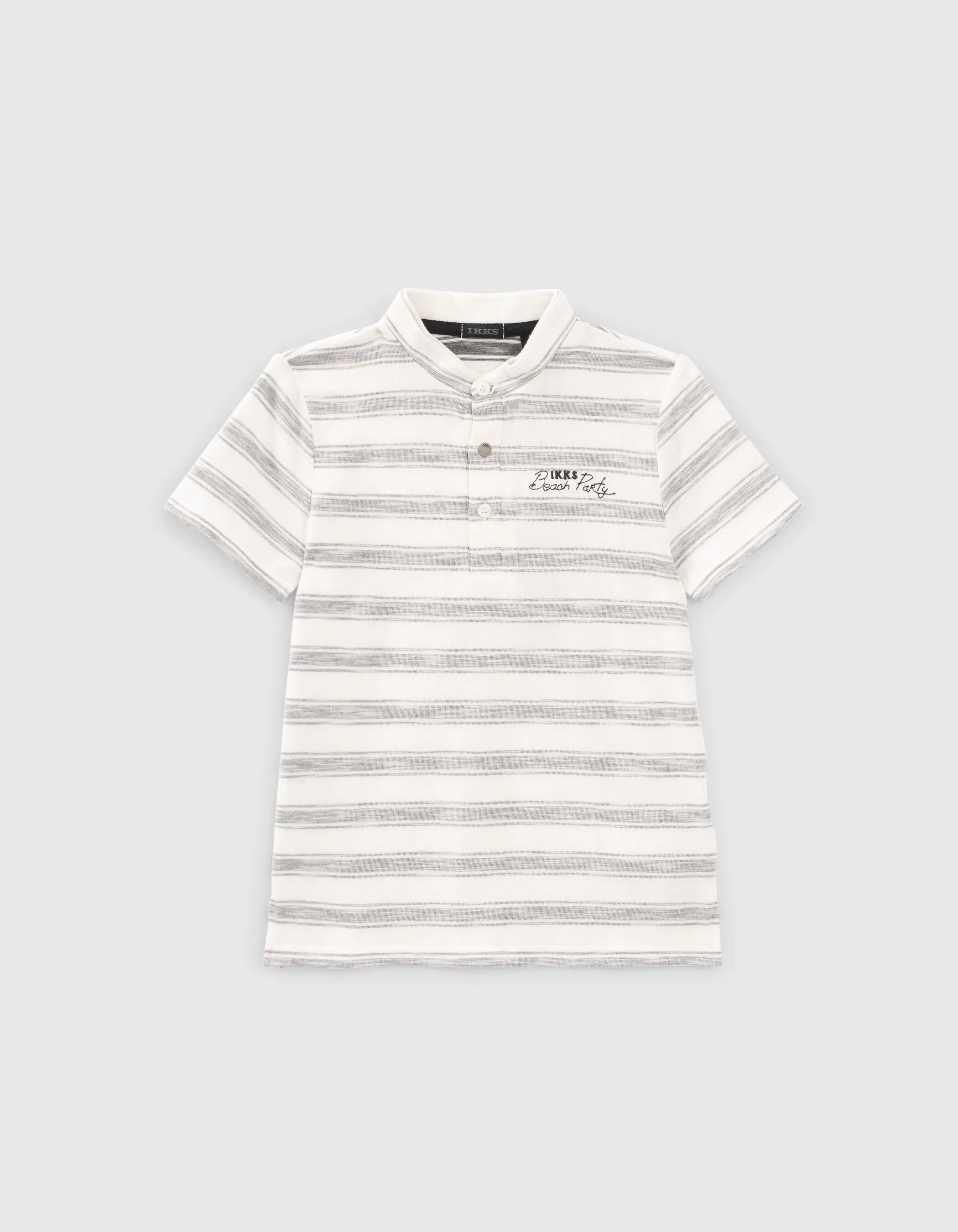 Polo écru à rayures grises garçon