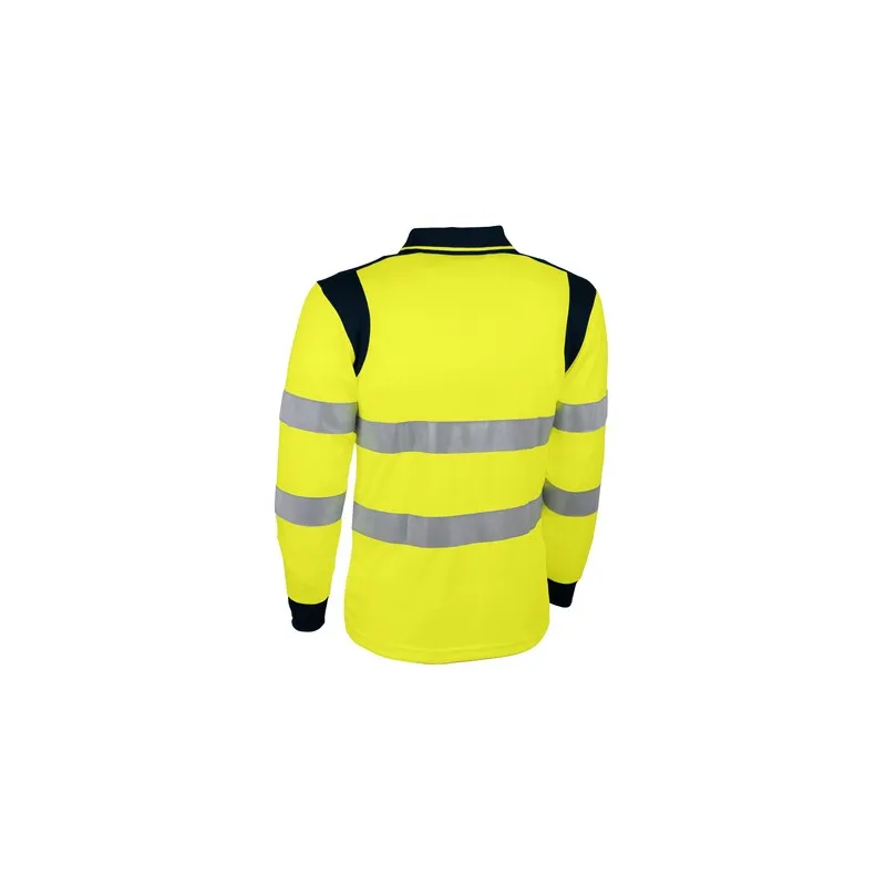 Polo jaune haute visibilité 100% polyester