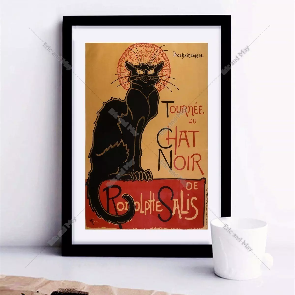 Poster vintage cabaret chat noir