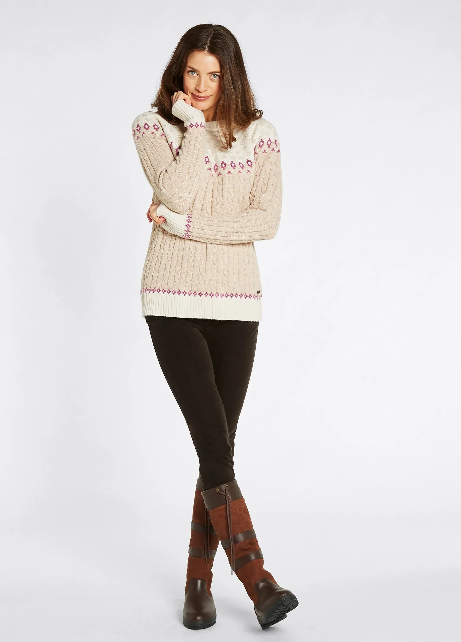 Pull Fair Isle Thornfield Femme - Oat