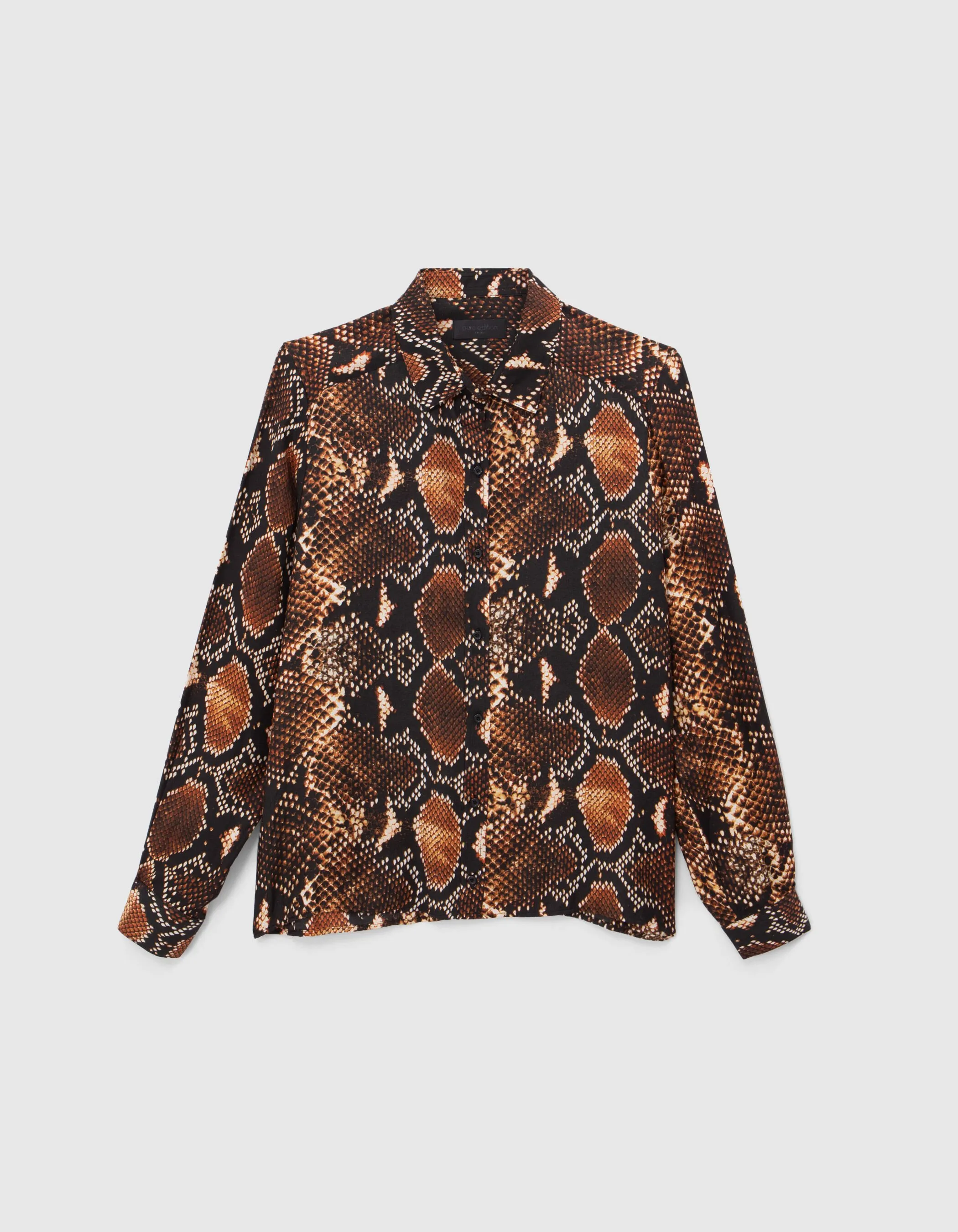 Pure Edition-Chemise acajou imprimé python rock Femme