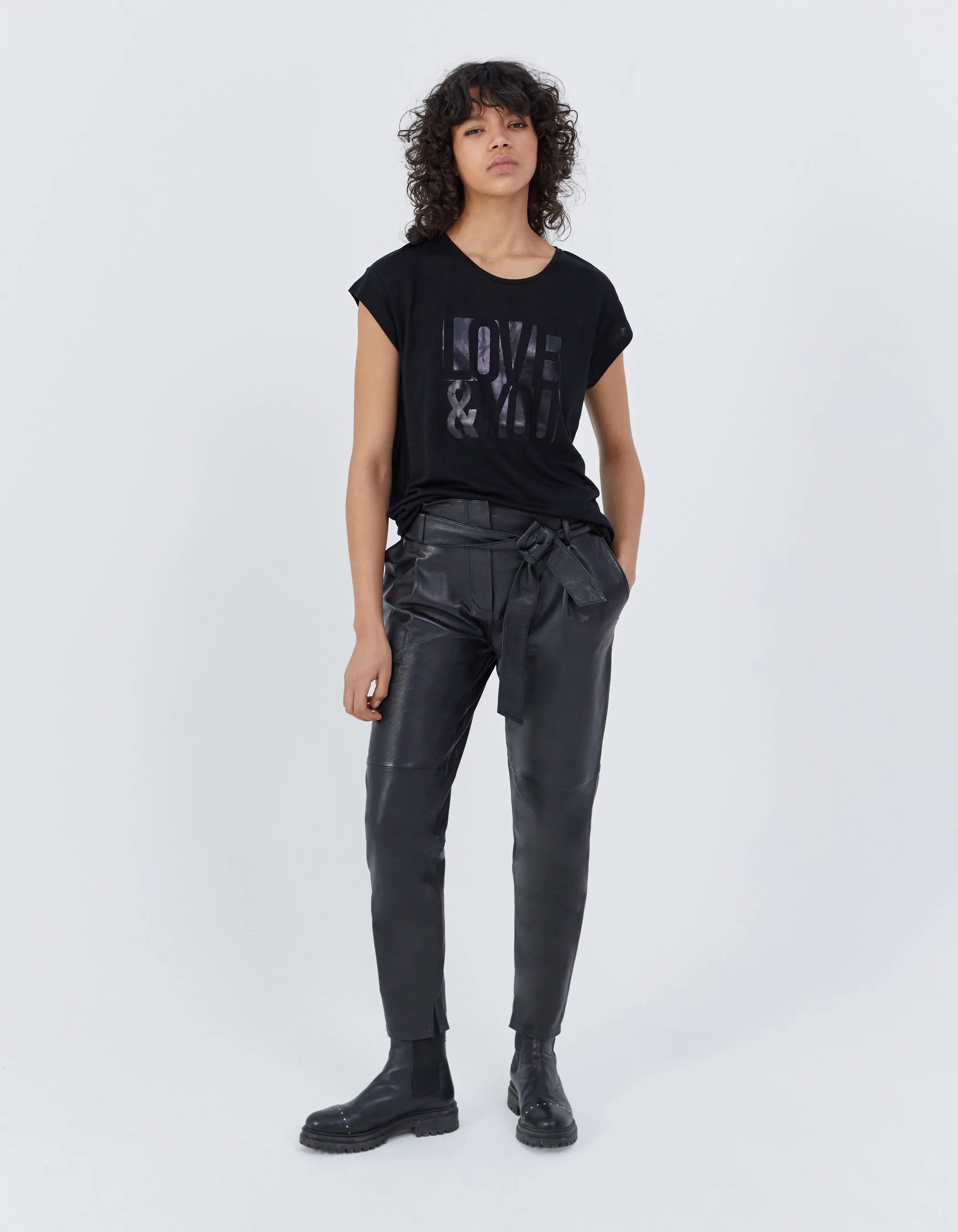 Pure Edition tee-shirt en tencel et laine message femme