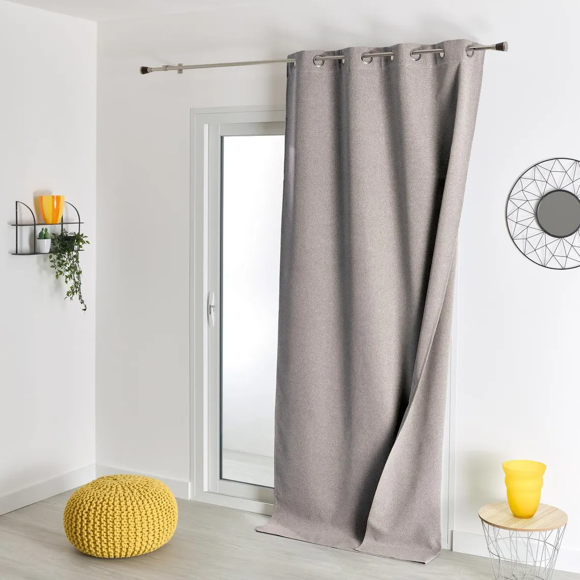 Rideau Ameublement Occultant Double Face Taupe 135x260 | 3 Suisses