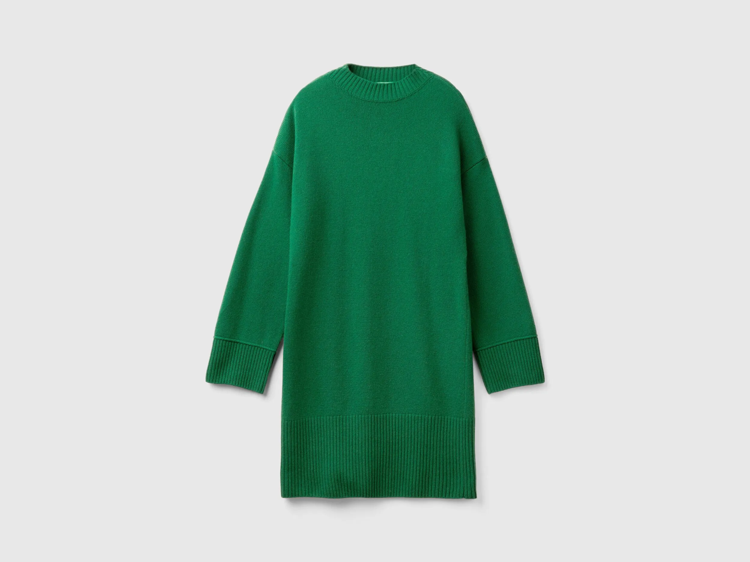 Robe à col montant en laine mélangée