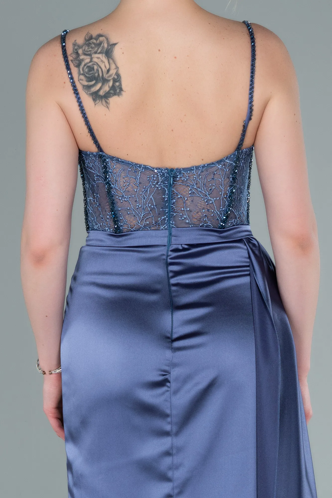 Robe de Soirée Longue Satin Rouge ABU2130
