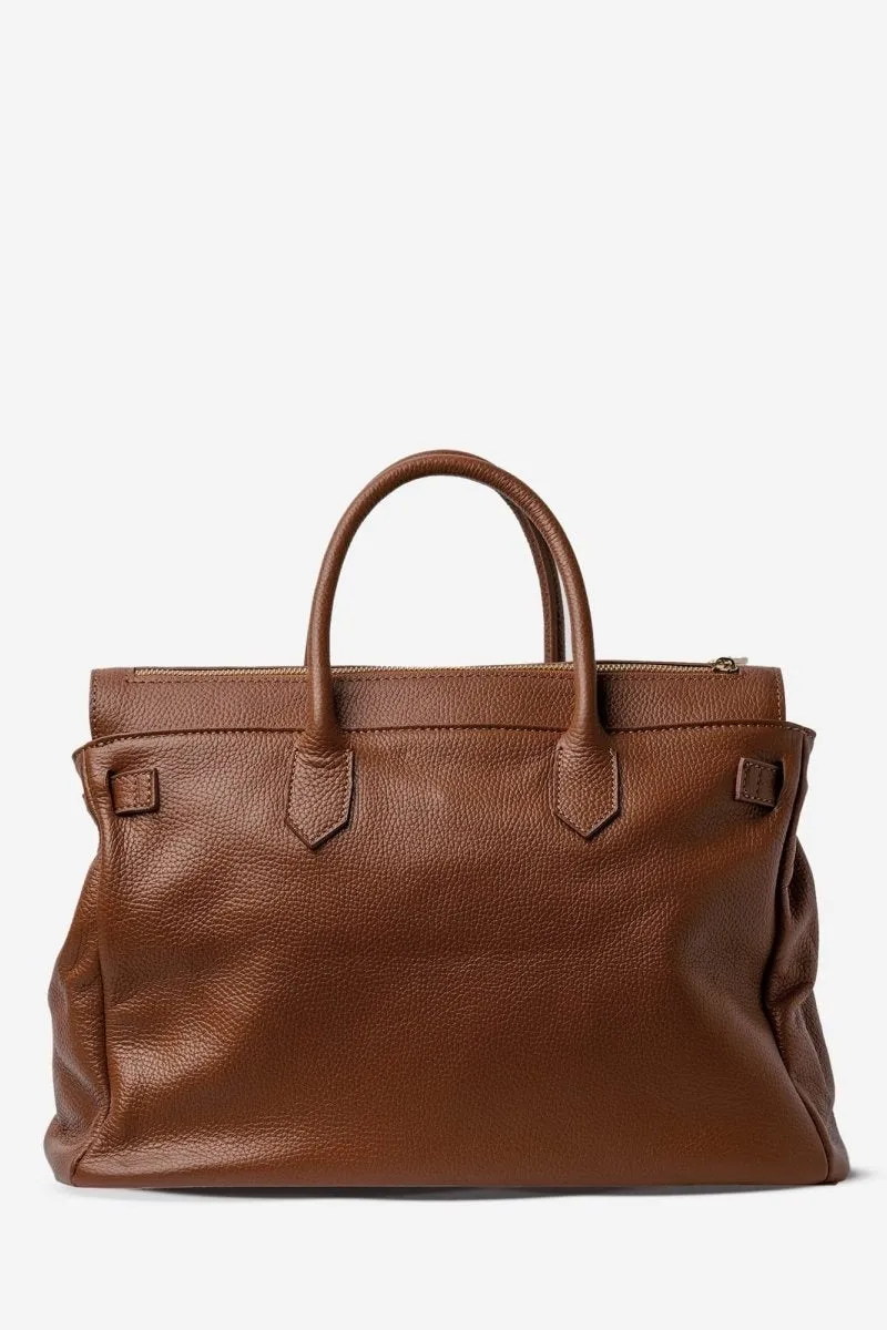 SAC SHOPPING EN CUIR VEGAN TOGO 40 cm Chocolat
