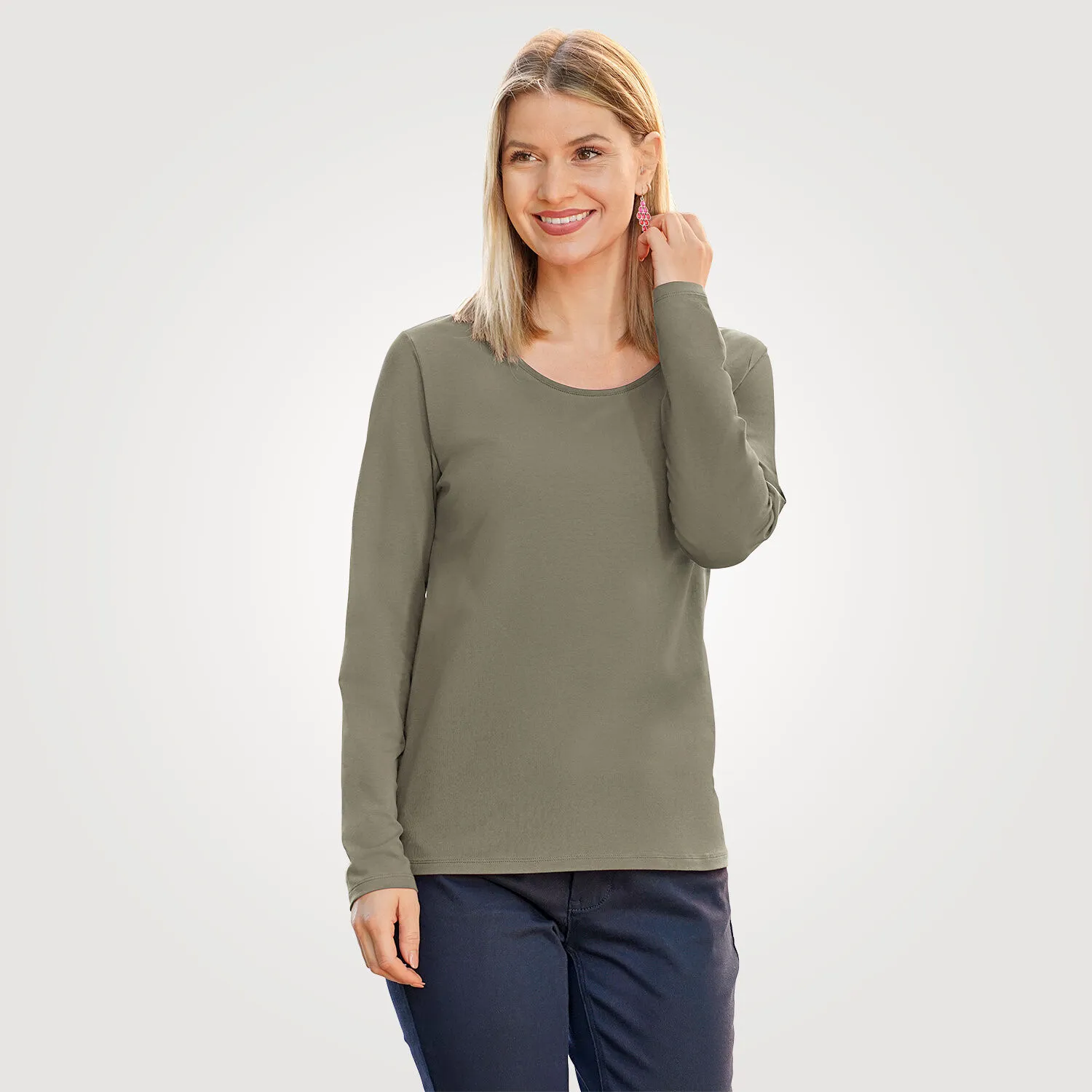 Shirt basique à manches longues uni ⋆ Lehner Versand