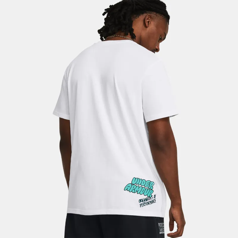 T-SHIRT BRODÉ LOGO OVERLAY UNDER ARMOUR BLANC