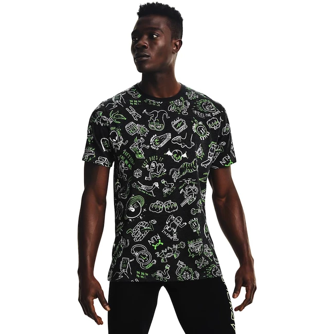 T-shirt pour homme Under Armour  Run Ur Face Off Print SS Black S