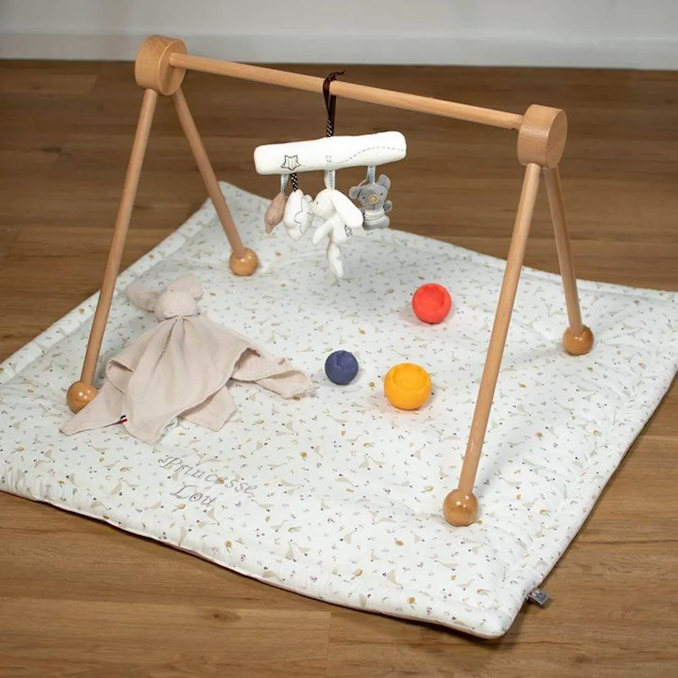 Tapis de parc/éveil réversible Sevira Kids - Sidonia - 93x93cm - Imprimé champêtre blanc - Sevira Kids