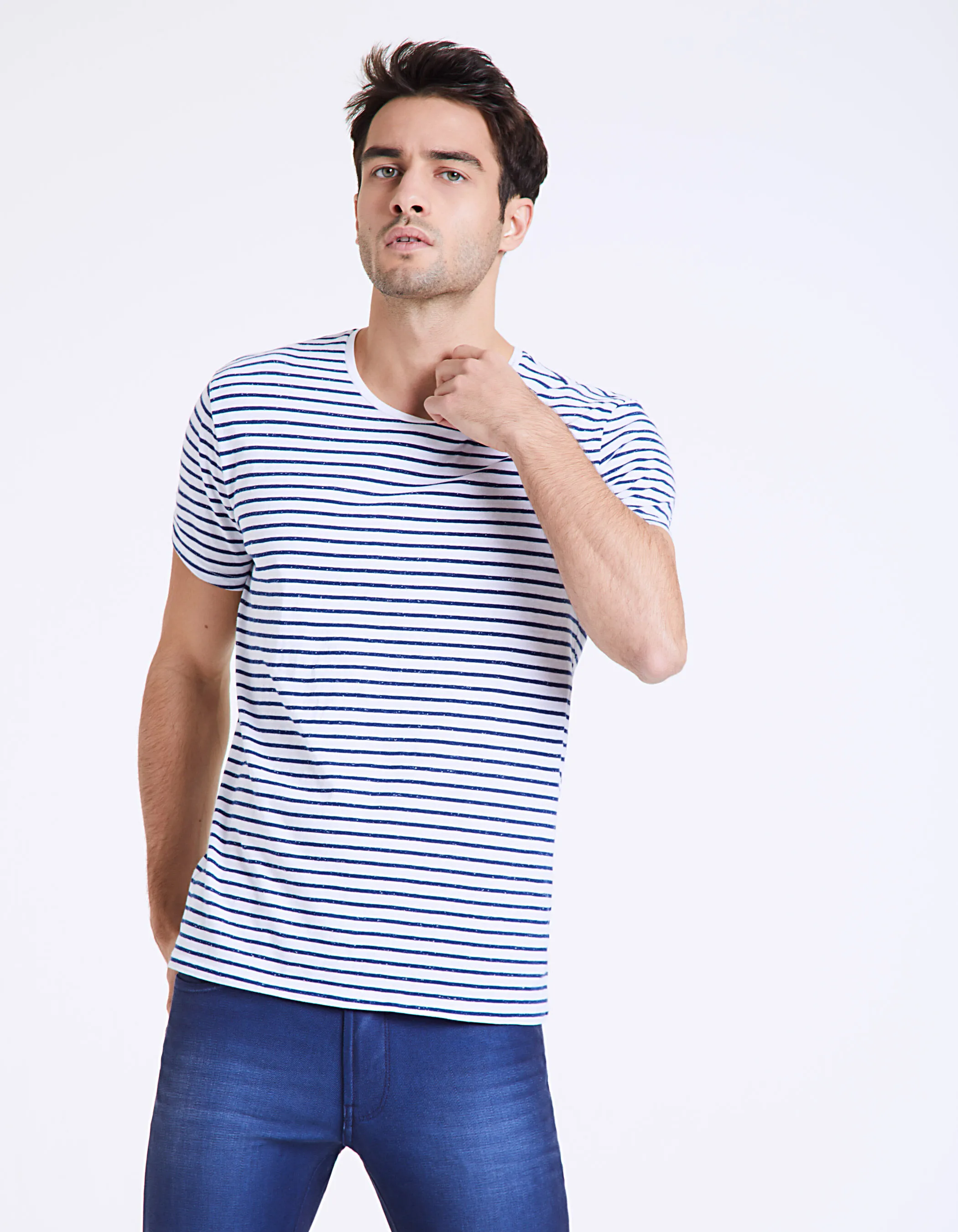 Tee-shirt marinière à rayures doupions Homme